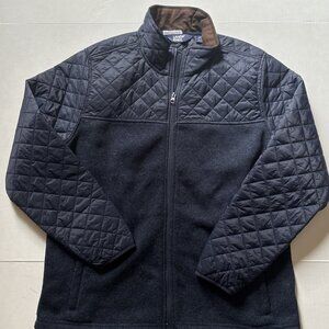 Lands End John Engstrom Blue Puffer Jacket Size Medium Navy